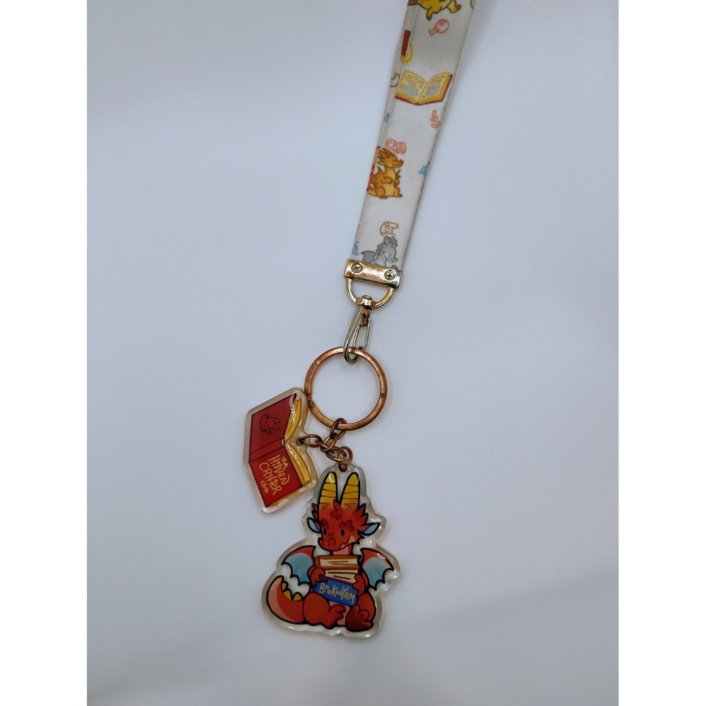The Hidden Crafter Club Bookwyrms Lanyard Keychain Dragon Book Lover Accessory